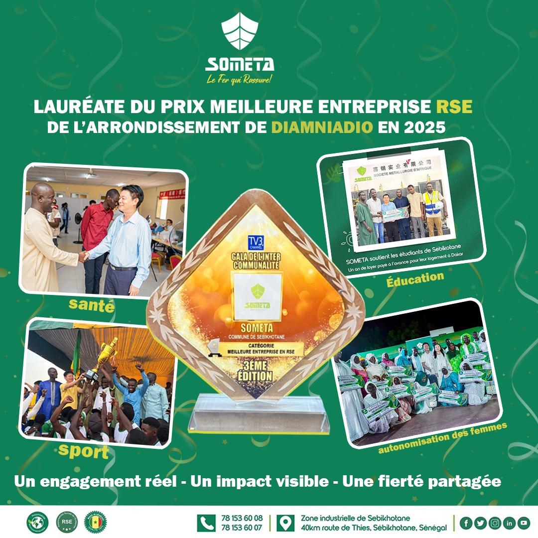 SOMETA, lauréate du Prix de la Meilleure Entreprise RSE 2025 pour la deuxième année consécutive